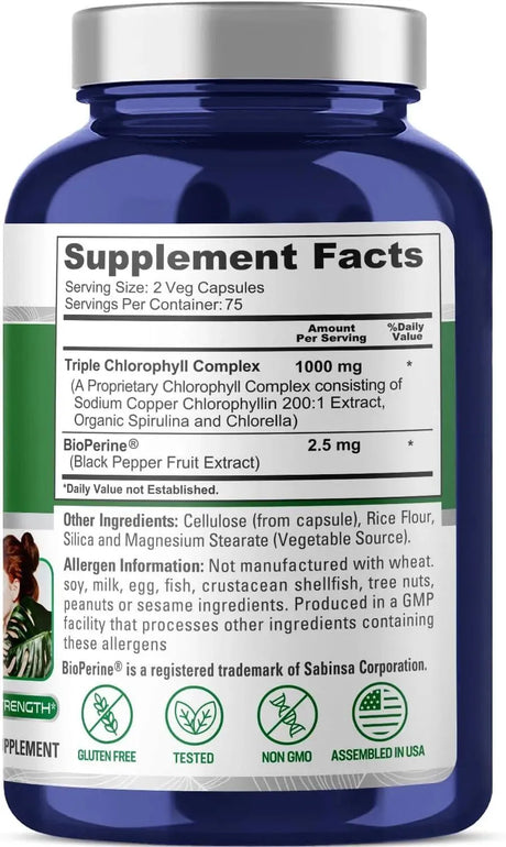 NUSAPURE - NusaPure Triple Chlorophyll Complex 1000Mg. 150 Capsulas - The Red Vitamin MX - Suplementos Alimenticios - {{ shop.shopifyCountryName }}