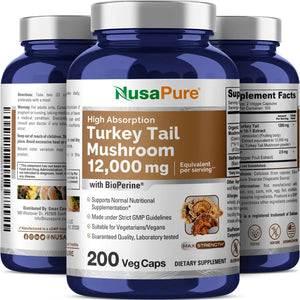 NUSAPURE - NusaPure Turkey Tail Mushroom 12,000Mg. 200 Capsulas - The Red Vitamin MX - Suplementos Alimenticios - {{ shop.shopifyCountryName }}