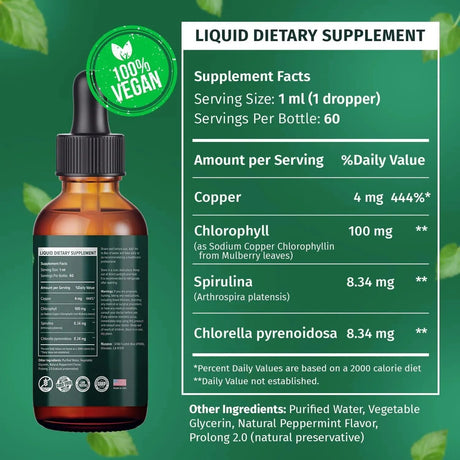 NUSAVA - Nusava Vegan Chlorophyll Liquid Drops 7000Mg. 60Ml. 2 Pack - The Red Vitamin MX - Suplementos Alimenticios - {{ shop.shopifyCountryName }}