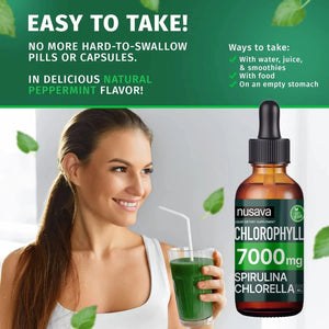 NUSAVA - Nusava Vegan Chlorophyll Liquid Drops 7000Mg. 60Ml. 2 Pack - The Red Vitamin MX - Suplementos Alimenticios - {{ shop.shopifyCountryName }}