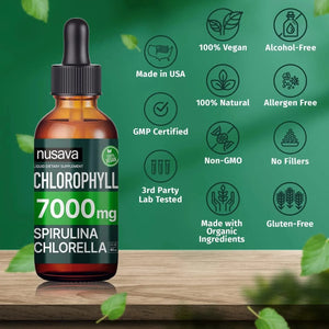 NUSAVA - Nusava Vegan Chlorophyll Liquid Drops 7000Mg. 60Ml. 2 Pack - The Red Vitamin MX - Suplementos Alimenticios - {{ shop.shopifyCountryName }}