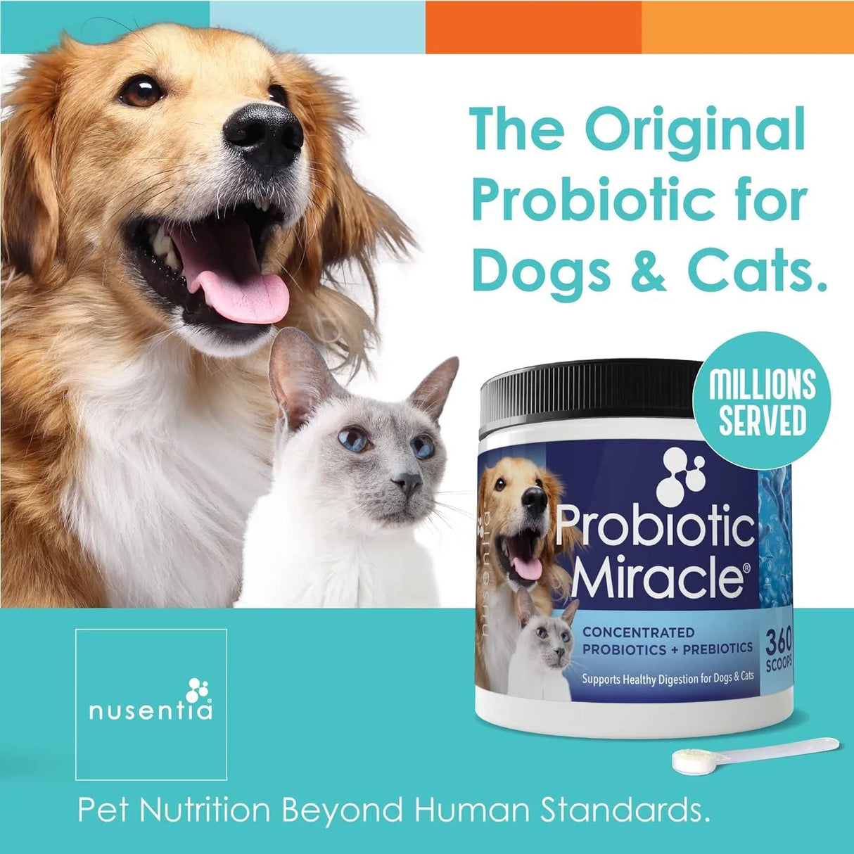 NUSENTIA - Probiotic Miracle Dog Probiotics for Dogs 360 Servicios - The Red Vitamin MX - Probióticos Para Perros - {{ shop.shopifyCountryName }}