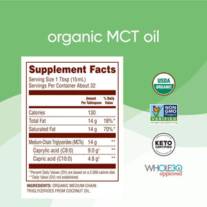 NUTIVA - Nutiva Organic MCT Oil 473Ml. - The Red Vitamin MX - Suplementos Alimenticios - {{ shop.shopifyCountryName }}