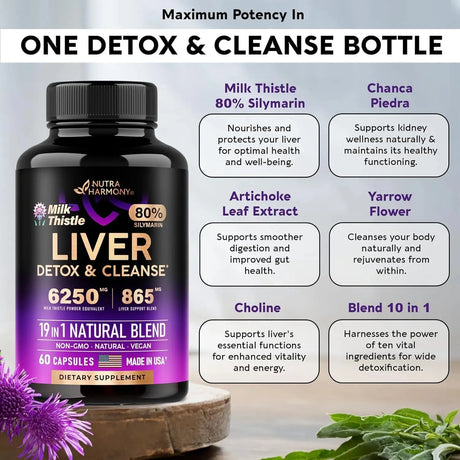 NUTRA HARMONY - Nutra Harmony Liver Cleanse Detox & Repair 60 Capsulas - The Red Vitamin MX - Suplementos Alimenticios - {{ shop.shopifyCountryName }}