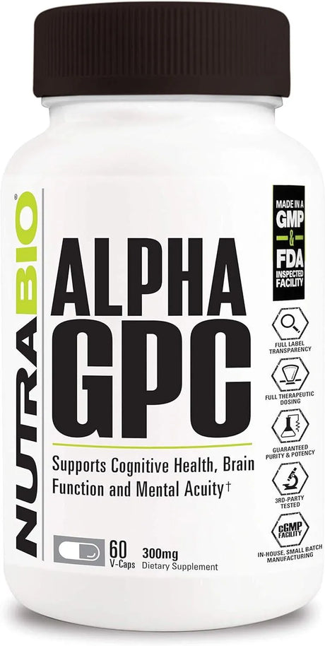 NUTRABIO - NutraBio Alpha GPC 300Mg. 60 Capsulas - The Red Vitamin MX - Suplementos Alimenticios - {{ shop.shopifyCountryName }}