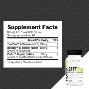 NUTRABIO - NutraBio CaffPlus Dual Source Caffeine with Theanine 60 Capsulas - The Red Vitamin MX - Suplementos Alimenticios - {{ shop.shopifyCountryName }}