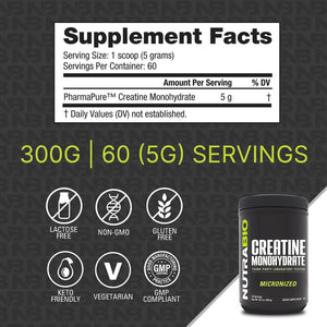 NUTRABIO - NutraBio Creatine Monohydrate 60 Servicios 300Gr. - The Red Vitamin MX - Suplementos Alimenticios - {{ shop.shopifyCountryName }}