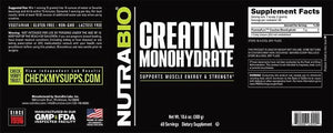 NUTRABIO - NutraBio Creatine Monohydrate 60 Servicios 300Gr. - The Red Vitamin MX - Suplementos Alimenticios - {{ shop.shopifyCountryName }}