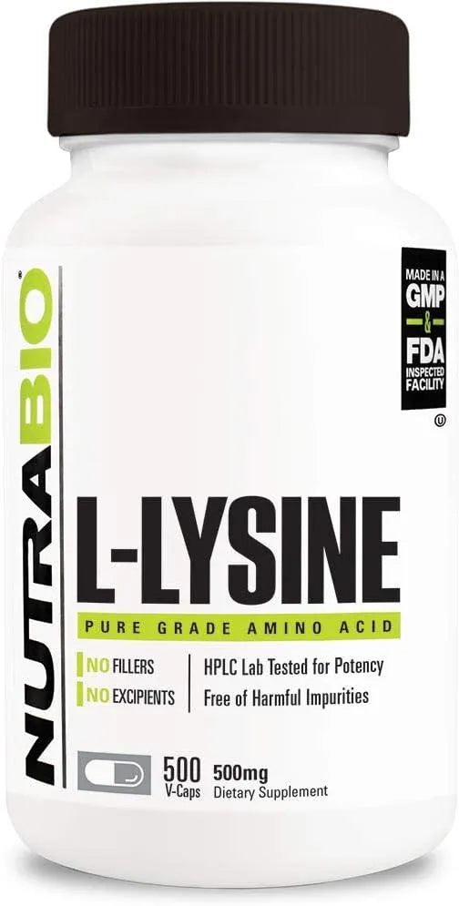 NUTRABIO - NutraBio L-Lysine 500Mg. 500 Capsulas - The Red Vitamin MX - Suplementos Alimenticios - {{ shop.shopifyCountryName }}