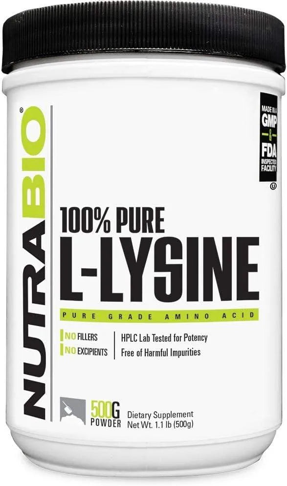 NUTRABIO - NutraBio L-Lysine Powder 500Gr. - The Red Vitamin MX - Suplementos Alimenticios - {{ shop.shopifyCountryName }}