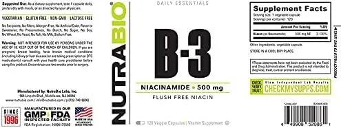 NUTRABIO - NutraBio Niacinamide 500Mg. 120 Capsulas - The Red Vitamin MX - Suplementos Alimenticios - {{ shop.shopifyCountryName }}