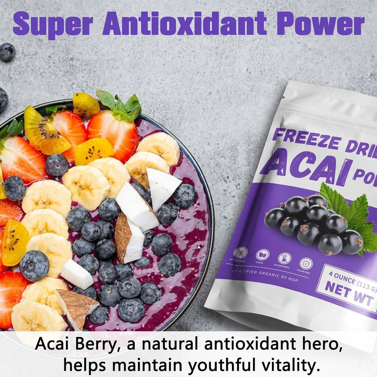 NUTRABLOOM - NutraBloom Acai Powder 113Gr. - The Red Vitamin MX - Suplementos Alimenticios - {{ shop.shopifyCountryName }}