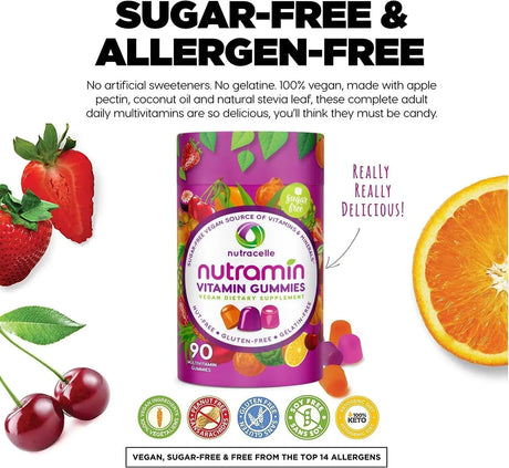 NUTRACELLE - Nutracelle Nutramin Daily Vegan Keto Multivitamin 90 Gomitas - The Red Vitamin MX - Suplementos Alimenticios - {{ shop.shopifyCountryName }}