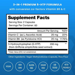 NUTRACHAMPS - NutraChamps 5-HTP 200Mg. 120 Capsulas - The Red Vitamin MX - Suplementos Alimenticios - {{ shop.shopifyCountryName }}