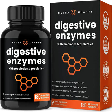 NUTRACHAMPS - NutraChamps Digestive Enzymes with Probiotics and Prebiotics 180 Capsulas - The Red Vitamin MX - Suplementos Alimenticios - {{ shop.shopifyCountryName }}