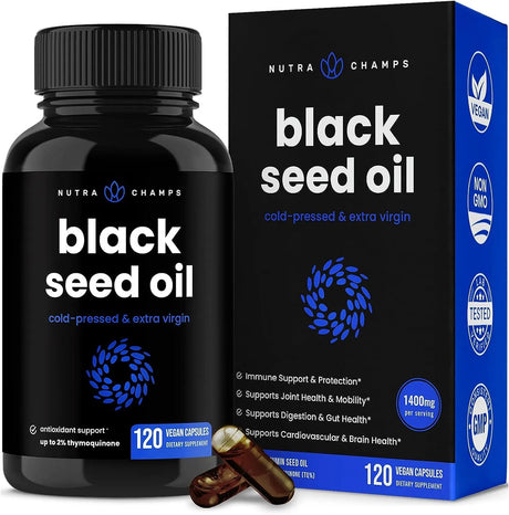 NUTRACHAMPS - NutraChamps Organic Black Seed Oil 120 Capsulas - The Red Vitamin MX - Suplementos Alimenticios - {{ shop.shopifyCountryName }}