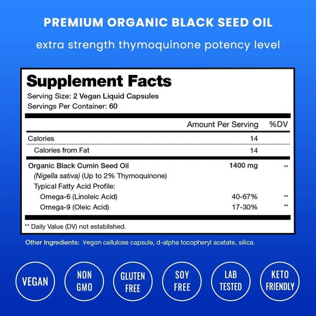 NUTRACHAMPS - NutraChamps Organic Black Seed Oil 120 Capsulas - The Red Vitamin MX - Suplementos Alimenticios - {{ shop.shopifyCountryName }}