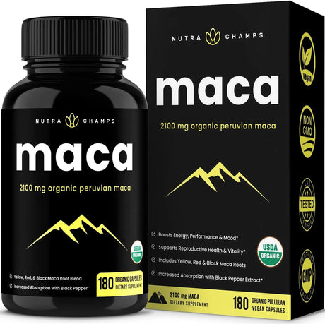 NUTRACHAMPS - NutraChamps Organic Maca Root 2100Mg. 180 Capsulas - The Red Vitamin MX - Suplementos Alimenticios - {{ shop.shopifyCountryName }}