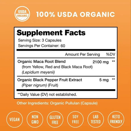 NUTRACHAMPS - NutraChamps Organic Maca Root 2100Mg. 180 Capsulas - The Red Vitamin MX - Suplementos Alimenticios - {{ shop.shopifyCountryName }}