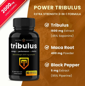 NUTRACHAMPS - NutraChamps Tribulus Terrestris for Men 2000Mg. 90 Capsulas - The Red Vitamin MX - Suplementos Alimenticios - {{ shop.shopifyCountryName }}