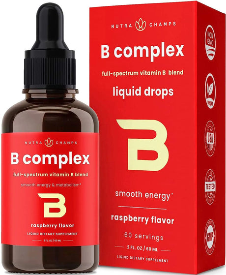 NUTRACHAMPS - NutraChamps Vitamin B Complex Liquid Drops 60Ml. - The Red Vitamin MX - Suplementos Alimenticios - {{ shop.shopifyCountryName }}