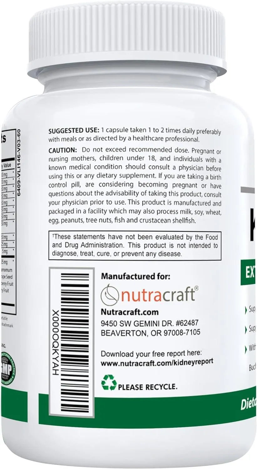 NUTRACRAFT - Nutracraft KidneyKind Support and Detox 60 Capsulas - The Red Vitamin MX - Suplementos Alimenticios - {{ shop.shopifyCountryName }}