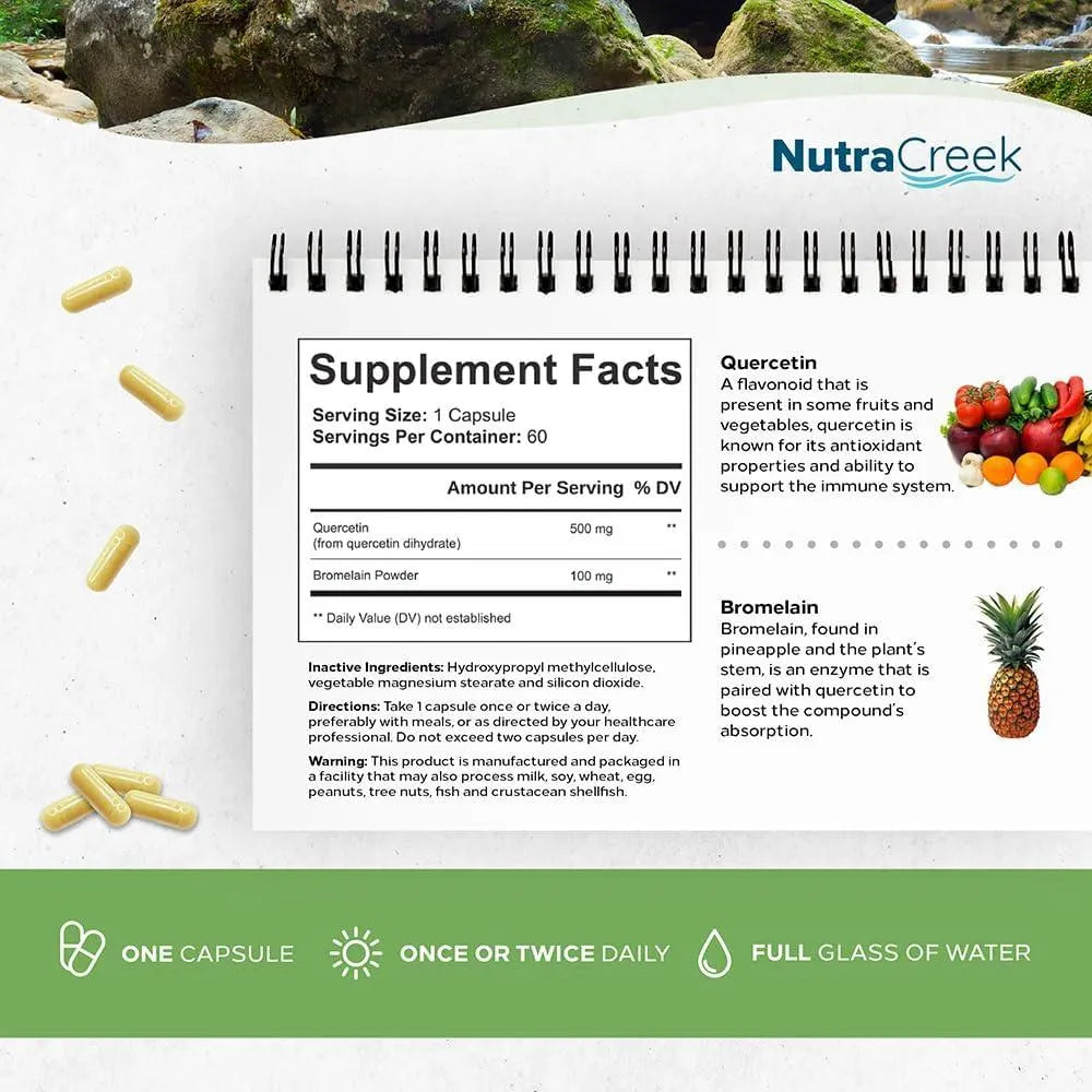 NUTRACREEK - NutraCreek Quercetin Supplement 500Mg. 60 Capsulas - The Red Vitamin MX - Suplementos Alimenticios - {{ shop.shopifyCountryName }}