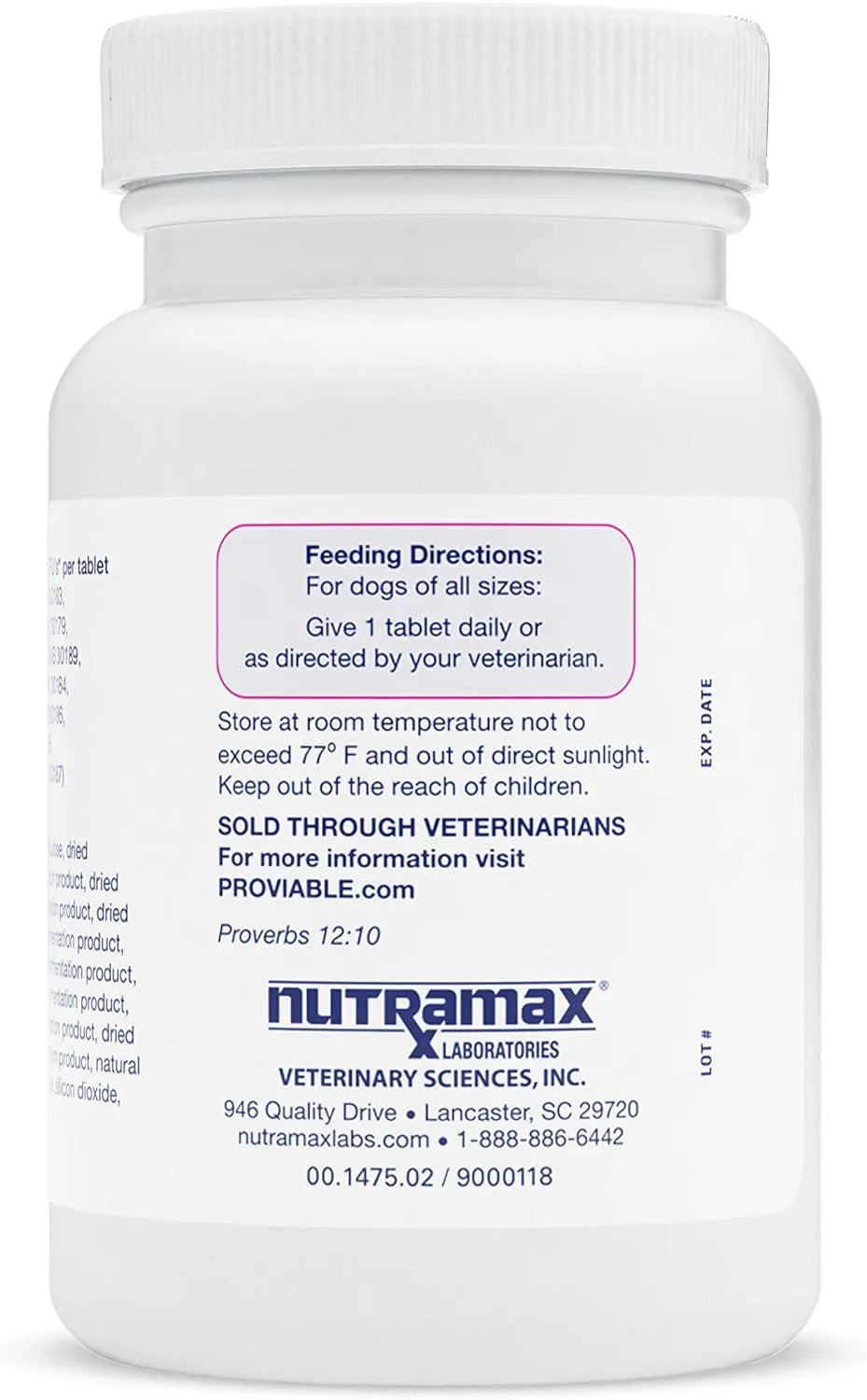 NUTRAMAX - Nutramax Laboratories Proviable Digestive Health for Dogs 60 Tabletas Masticables - The Red Vitamin MX - Probióticos Para Perros - {{ shop.shopifyCountryName }}