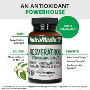 NUTRAMEDIX - NutraMedix Resveratrol 60 Capsulas - The Red Vitamin MX - Suplementos Alimenticios - {{ shop.shopifyCountryName }}