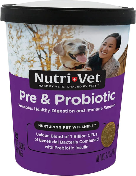 NUTRI-VET - Nutri-Vet Pre and Probiotic Soft Chews for Dogs 120 Masticables - The Red Vitamin MX - Probióticos Para Perros - {{ shop.shopifyCountryName }}