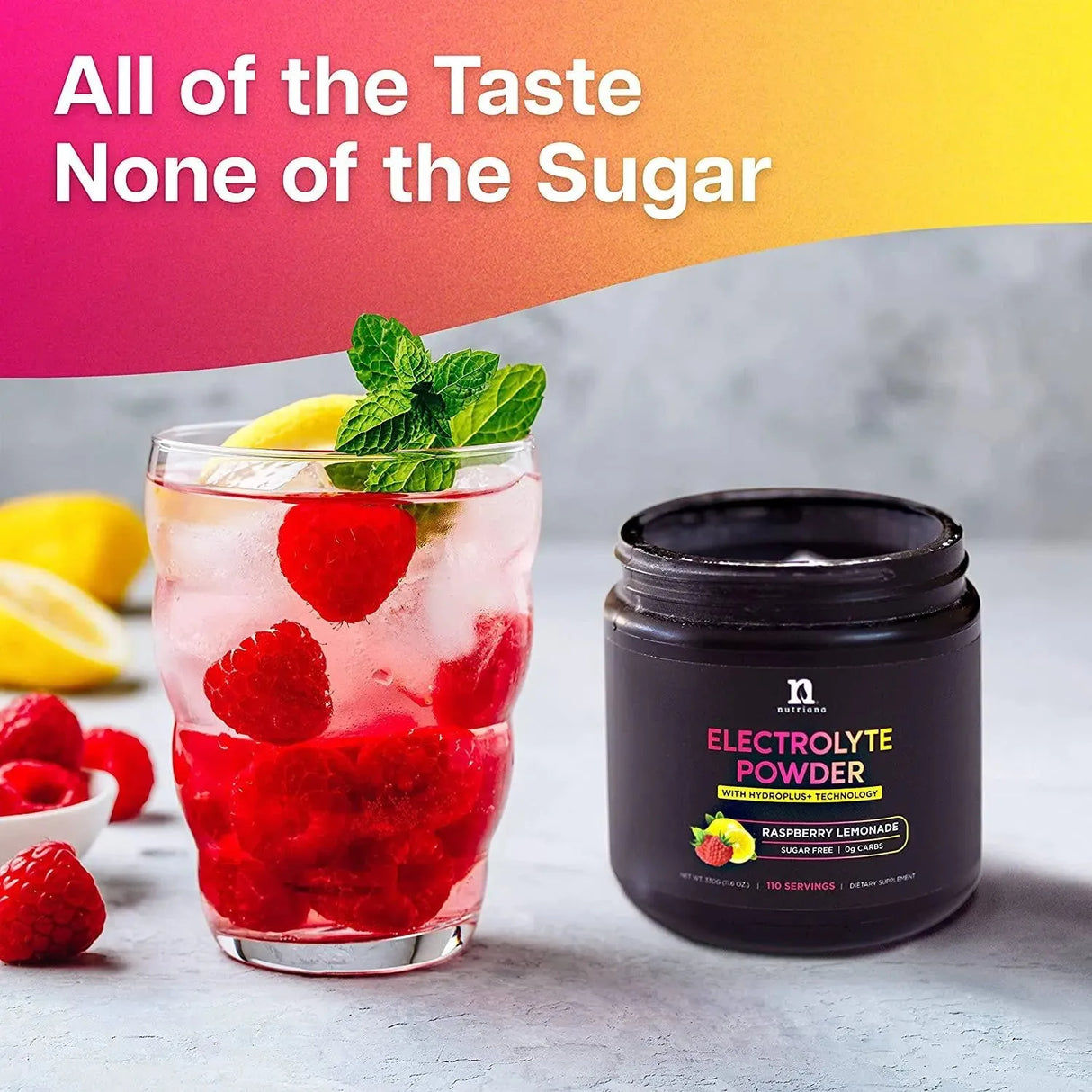 NUTRIANA - Nutriana Keto Electrolytes Powder No Sugar Raspberry Lemonade 110 Servicios - The Red Vitamin MX - Suplementos Alimenticios - {{ shop.shopifyCountryName }}