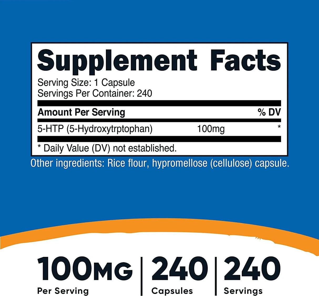 NUTRICOST - Nutricost 5-HTP 100Mg. 240 Capsulas - The Red Vitamin MX - Suplementos Alimenticios - {{ shop.shopifyCountryName }}