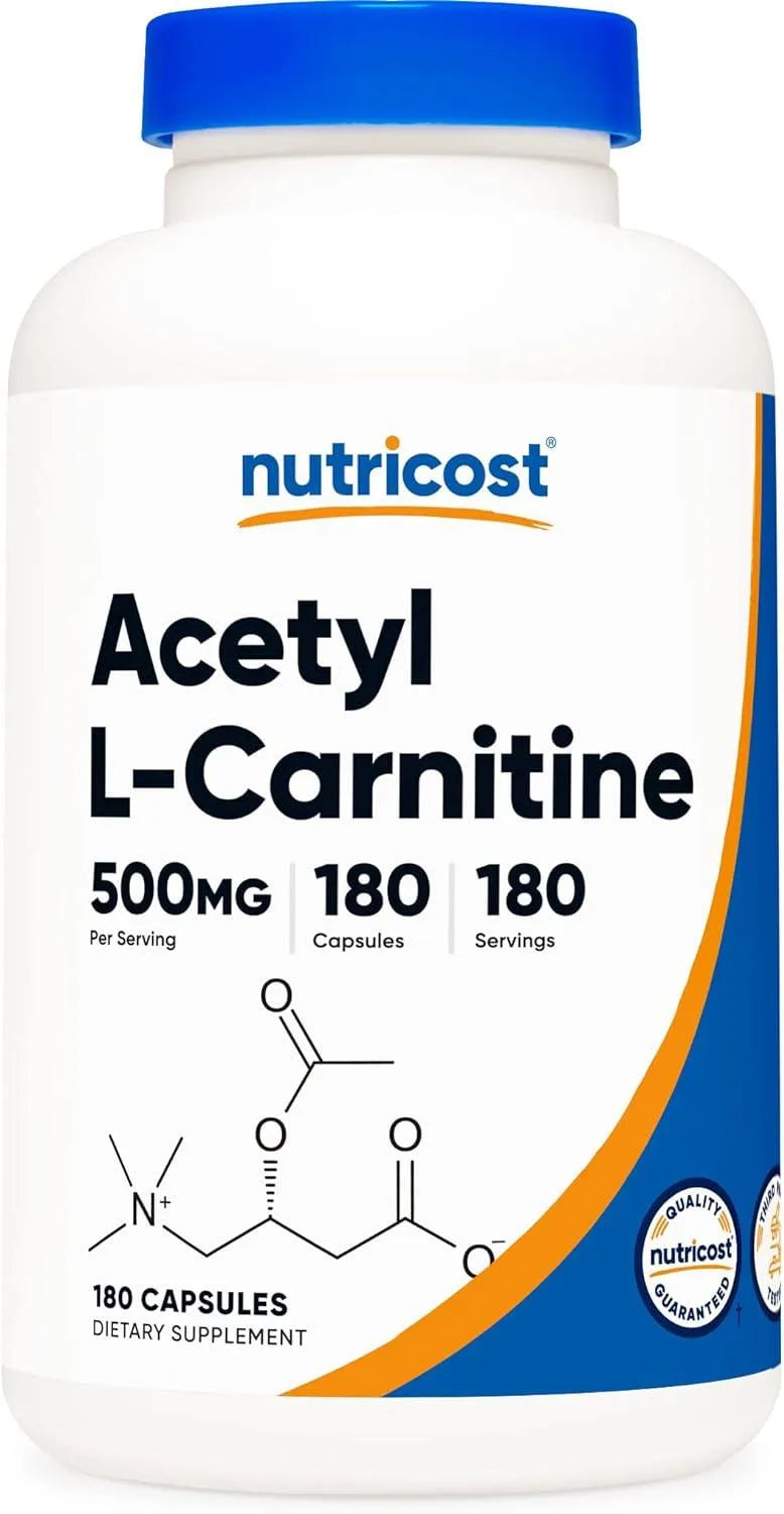 NUTRICOST - Nutricost Acetyl L-Carnitine 500Mg. 180 Capsulas - The Red Vitamin MX - Suplementos Alimenticios - {{ shop.shopifyCountryName }}