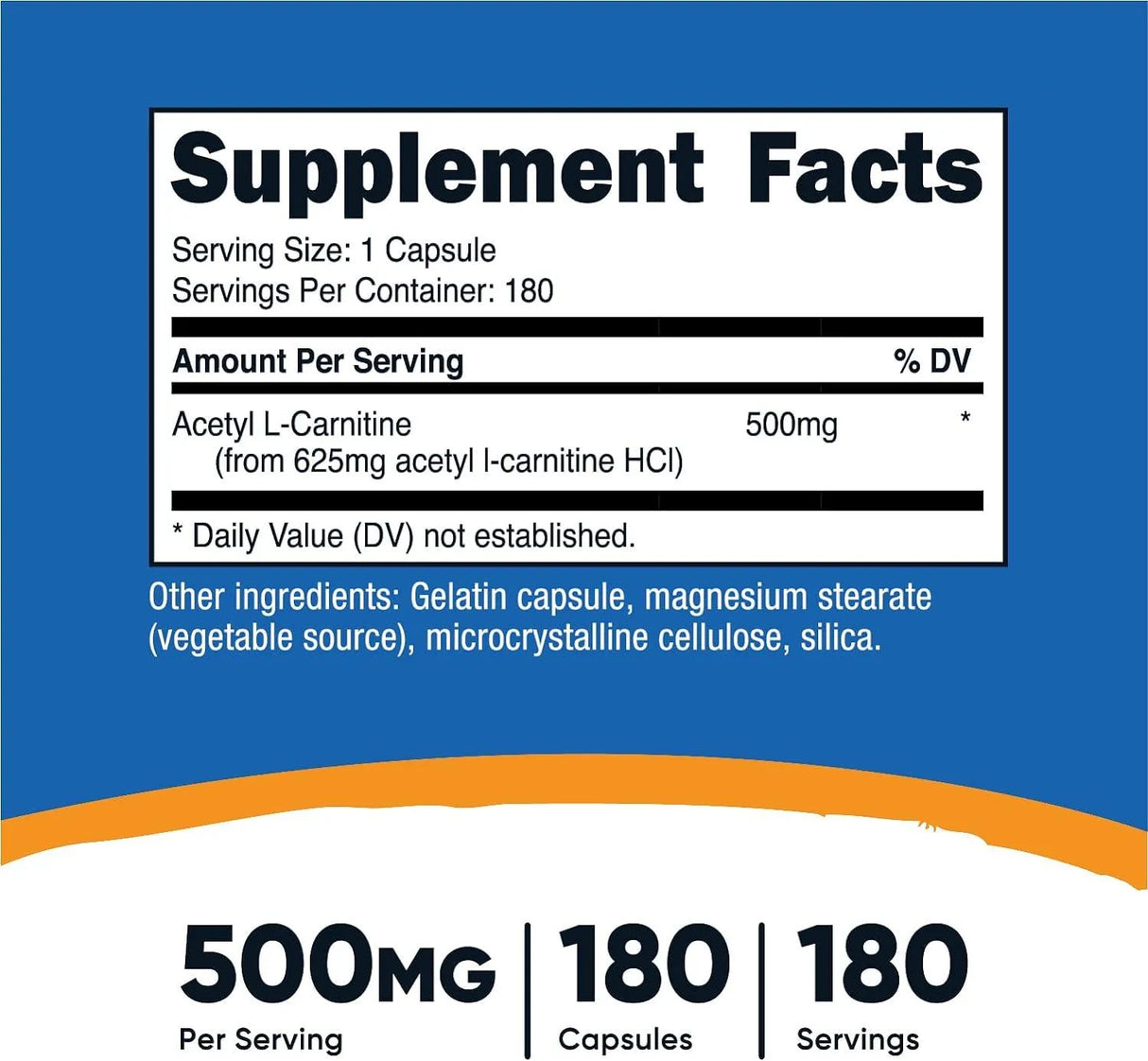 NUTRICOST - Nutricost Acetyl L-Carnitine 500Mg. 180 Capsulas - The Red Vitamin MX - Suplementos Alimenticios - {{ shop.shopifyCountryName }}