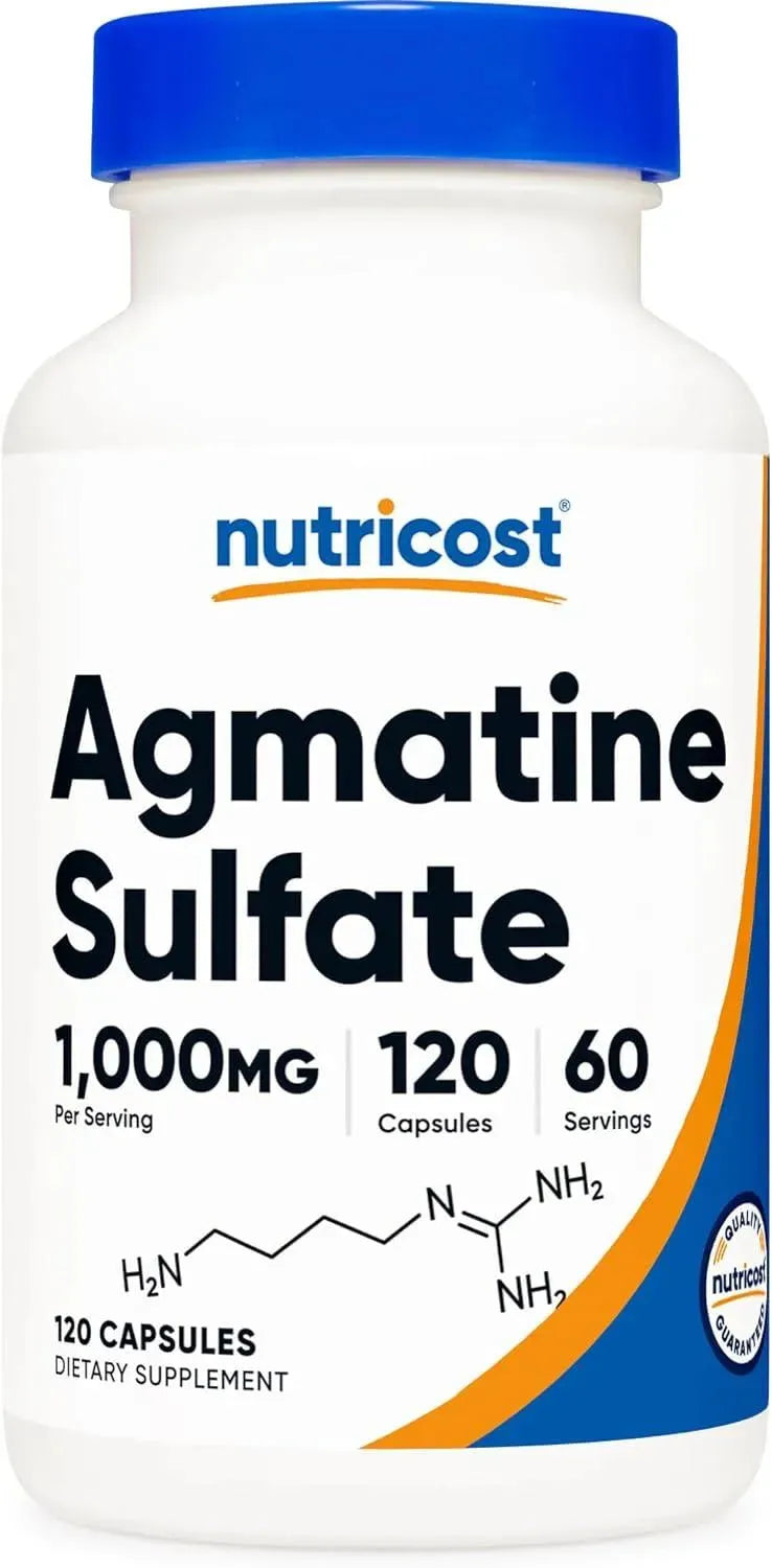 NUTRICOST - Nutricost Agmatine Sulfate 1000Mg. 120 Capsulas - The Red Vitamin MX - Suplementos Alimenticios - {{ shop.shopifyCountryName }}