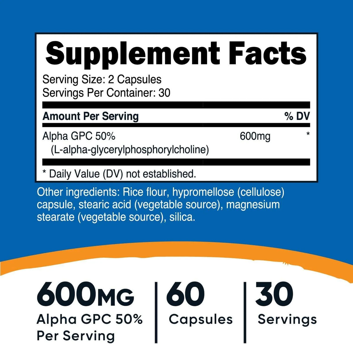 NUTRICOST - Nutricost Alpha GPC 600Mg. 60 Capsulas - The Red Vitamin MX - Suplementos Alimenticios - {{ shop.shopifyCountryName }}