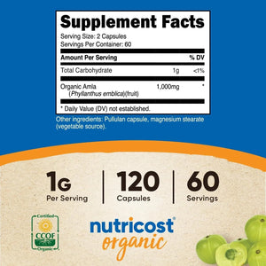 NUTRICOST - Nutricost Amla 1000Mg. 120 Capsulas - The Red Vitamin MX - Suplementos Alimenticios - {{ shop.shopifyCountryName }}