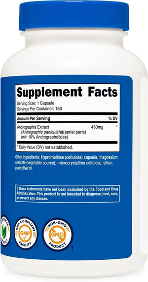 NUTRICOST - Nutricost Andrographis Extract 450Mg. 180 Capsulas - The Red Vitamin MX - Suplementos Alimenticios - {{ shop.shopifyCountryName }}