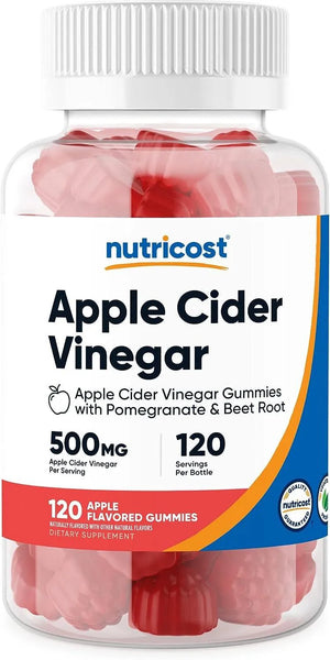 NUTRICOST - Nutricost Apple Cider Vinegar 500Mg. 120 Gomitas - The Red Vitamin MX - Suplementos Alimenticios - {{ shop.shopifyCountryName }}