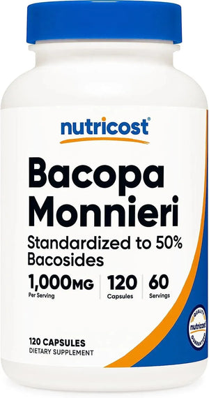 NUTRICOST - Nutricost Bacopa Monnieri 1,000Mg. 120 Capsulas - The Red Vitamin MX - Suplementos Alimenticios - {{ shop.shopifyCountryName }}