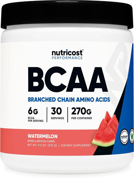 NUTRICOST - Nutricost BCAA Powder Watermelon Optimal 2:1:1 Ratio 270Gr. - The Red Vitamin MX - Suplementos Alimenticios - {{ shop.shopifyCountryName }}