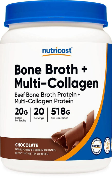 NUTRICOST - Nutricost Beef Bone Protein Powder + Multi Collagen Chocolate 20 Servicios 518Gr. - The Red Vitamin MX - Suplementos Alimenticios - {{ shop.shopifyCountryName }}