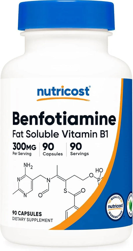 NUTRICOST - Nutricost Benfotiamine 300Mg. 90 Capsulas - The Red Vitamin MX - Suplementos Alimenticios - {{ shop.shopifyCountryName }}