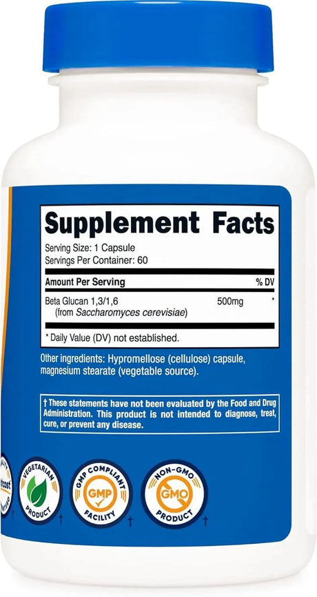 NUTRICOST - Nutricost Beta Glucan 500Mg. 60 Capsulas - The Red Vitamin MX - Suplementos Alimenticios - {{ shop.shopifyCountryName }}