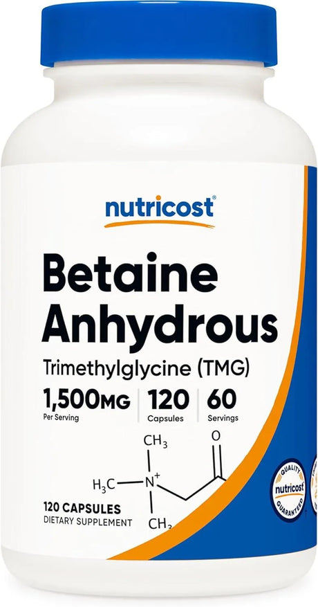 NUTRICOST - Nutricost Betaine Anhydrous TMG 1500Mg. 120 Capsulas - The Red Vitamin MX - Suplementos Alimenticios - {{ shop.shopifyCountryName }}