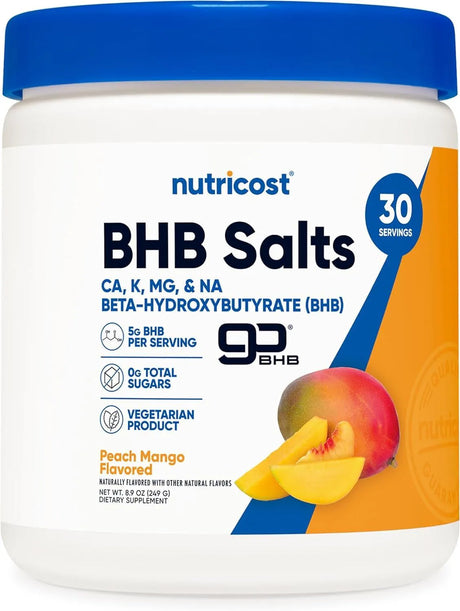 NUTRICOST - Nutricost BHB Salts Drink Mix Peach Mango Flavored 30 Servicios 249Gr. - The Red Vitamin MX - Suplementos Alimenticios - {{ shop.shopifyCountryName }}