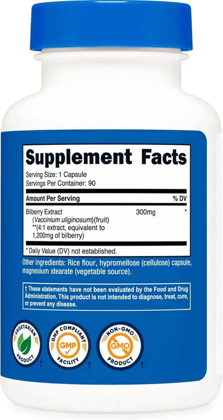 NUTRICOST - Nutricost Bilberry 1200Mg. 90 Capsulas - The Red Vitamin MX - Suplementos Alimenticios - {{ shop.shopifyCountryName }}