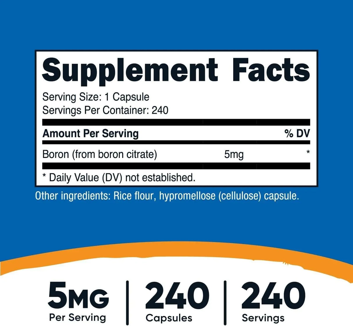 NUTRICOST - Nutricost Boron 5Mg. 240 Capsulas - The Red Vitamin MX - Suplementos Alimenticios - {{ shop.shopifyCountryName }}