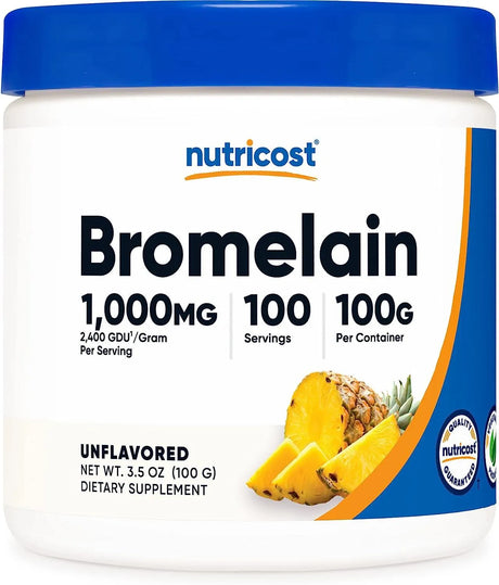 NUTRICOST - Nutricost Bromelain Powder 100Gr - The Red Vitamin MX - Suplementos Alimenticios - {{ shop.shopifyCountryName }}