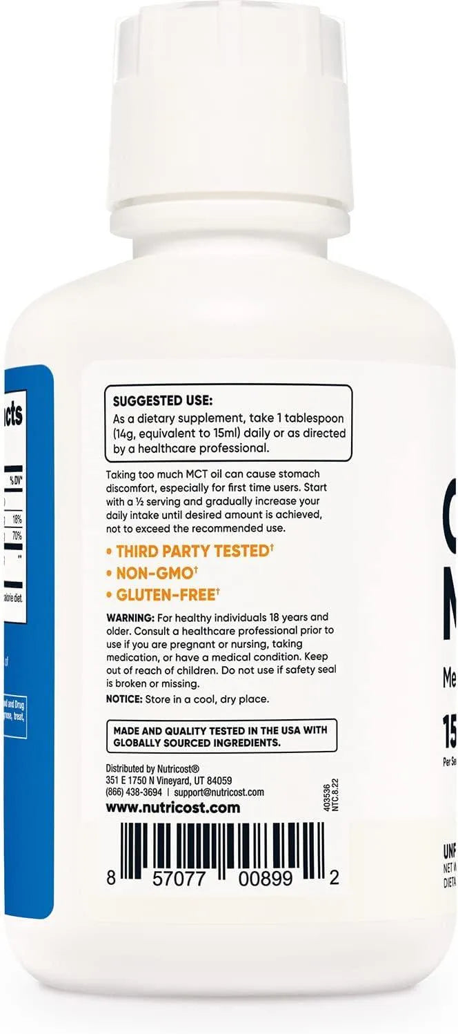 NUTRICOST - Nutricost C8 MCT Oil 32 Servicios 15Ml. - The Red Vitamin MX - Suplementos Alimenticios - {{ shop.shopifyCountryName }}